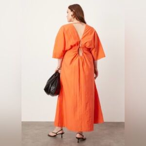 ASOS Vibrant Orange Backless Dress, Size 6, NEW with TAGS